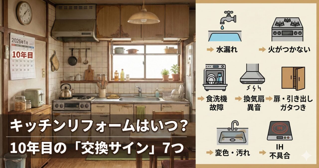キッチンリフォームはいつ？10年目の「交換サイン」7つ