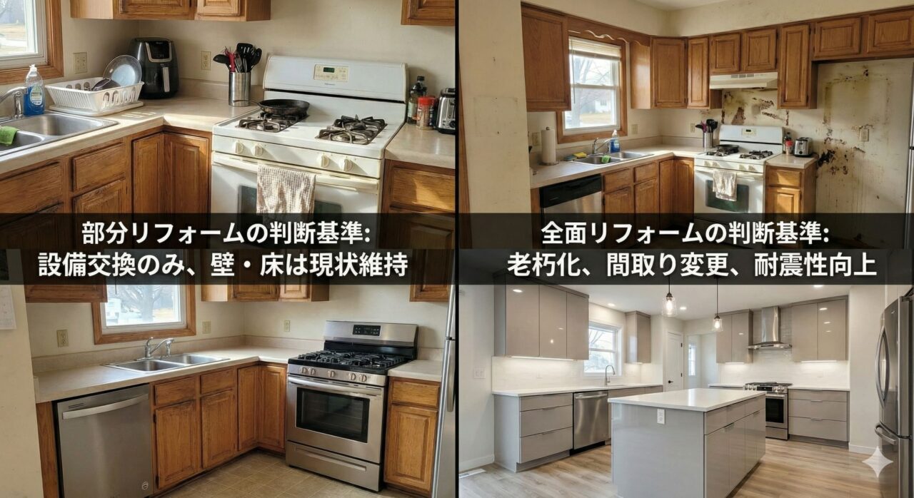 部分リフォームと全面リフォームの判断基準