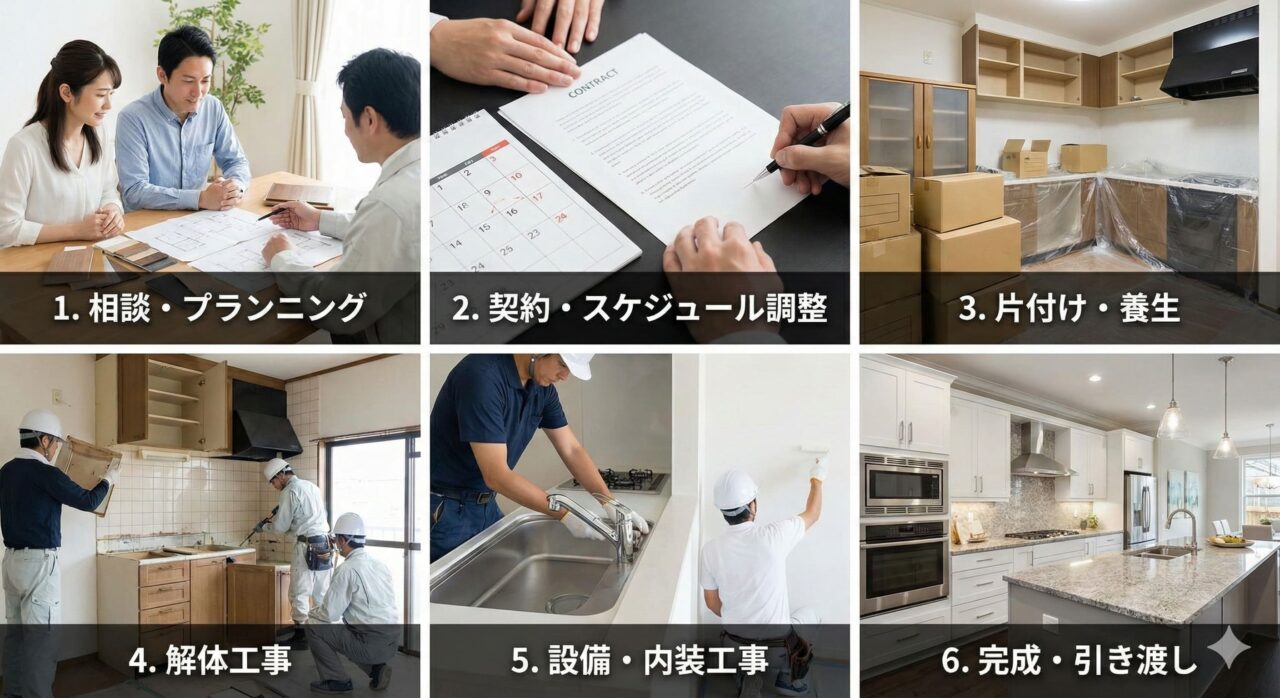 リフォーム準備と実施の流れ