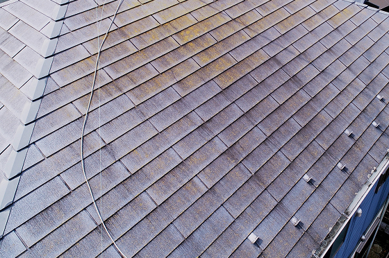 屋根が色褪せている